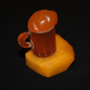 Vintage amber souvenir Beer Mug