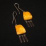 Vintage silver earrings with amber