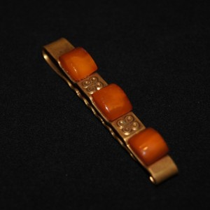 Vintage amber tie clip