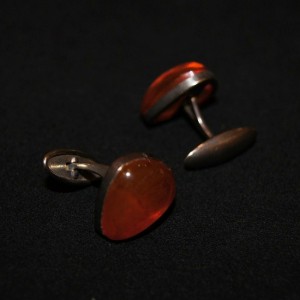  Vintage silver cufflinks with amber