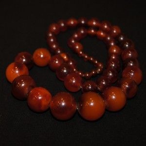 Vintage pressed amber necklace