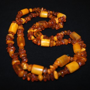 Vintage long amber necklace