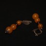 Vintage silver earrings with pressed amber