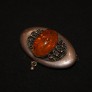 Vintage silver brooch with amber